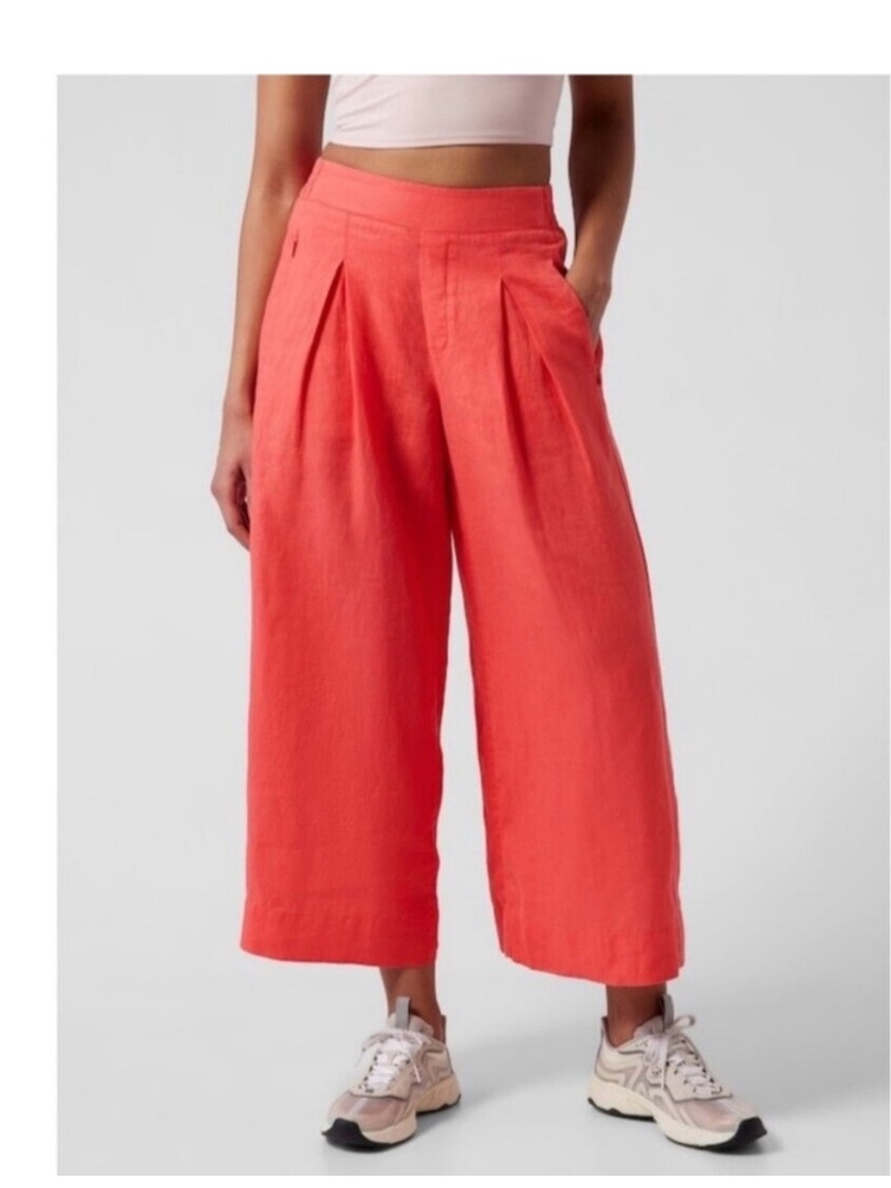 Athleta playa linen pants and top set passion fruit size 6 and small